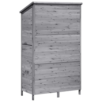 Garden Shed with Roof Grey 106 x 56 x 176.5 cm Solid Fir Wood