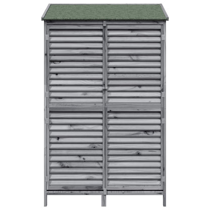 Garden Shed with Roof Grey 106 x 56 x 176.5 cm Solid Fir Wood