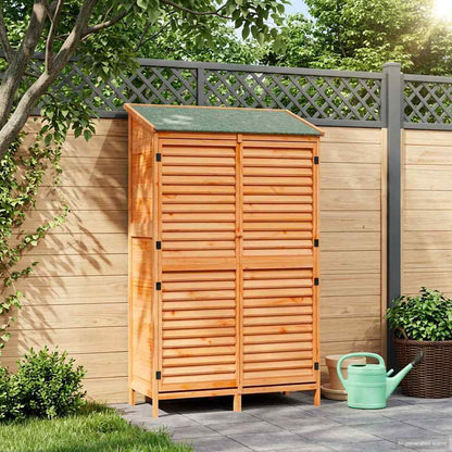 Garden Shed Brown 106 x 56 x 176.5 cm Solid Fir Wood