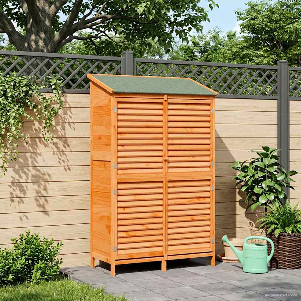 Garden Shed Brown 106 x 56 x 176.5 cm Solid Fir Wood