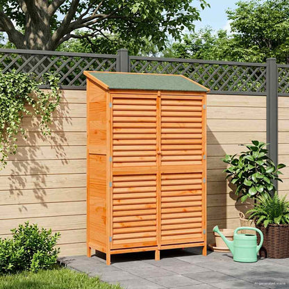 Garden Shed Brown 106 x 56 x 176.5 cm Solid Fir Wood