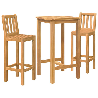 Outdoor Bar Set 3 pcs Untreated Solid Teak Wood
