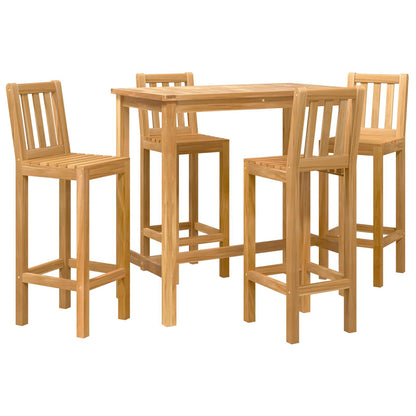 Outdoor Bar Set 5 pcs Untreated Solid Teak Wood