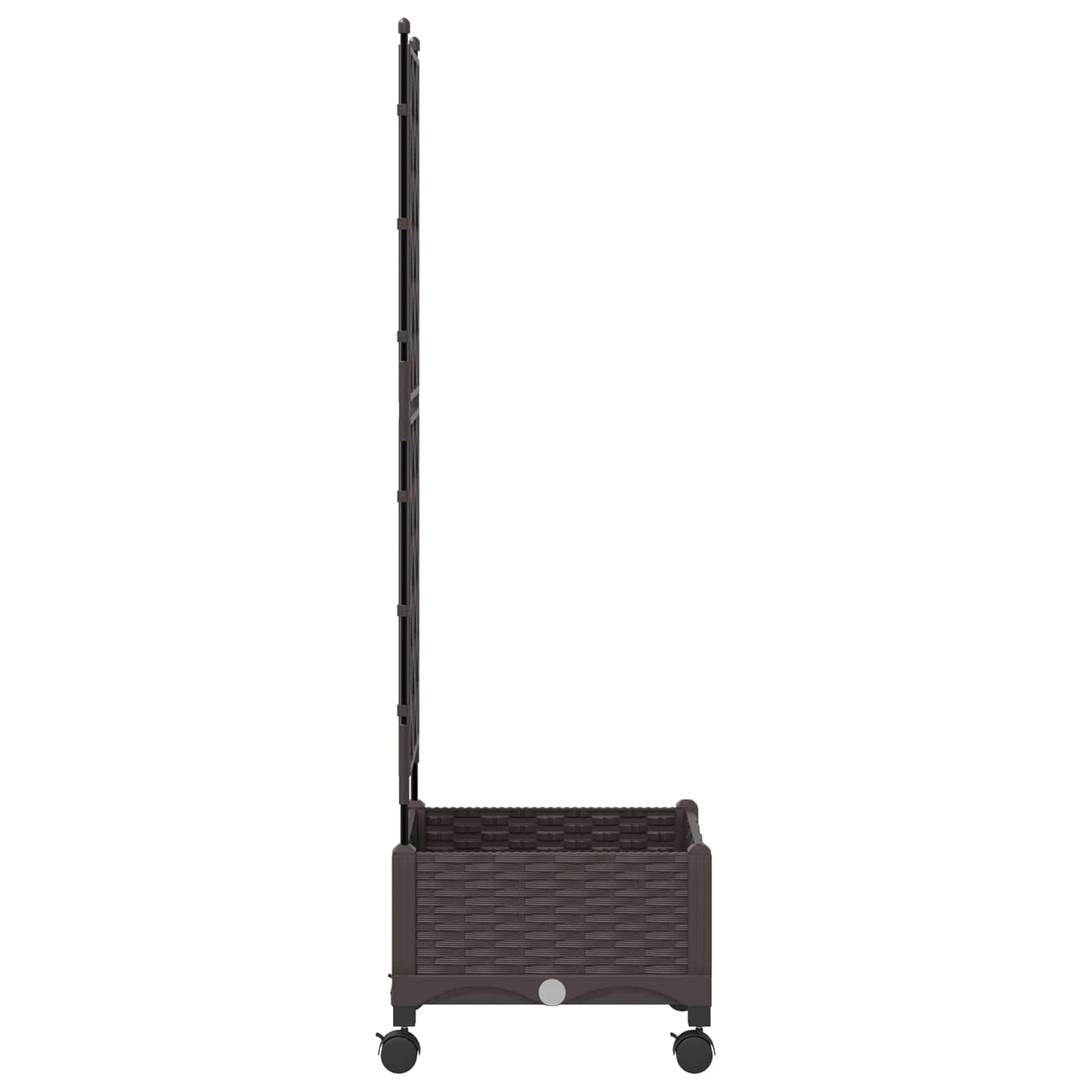Garden Planter with Trellis&Wheels Brown 40 x 40 x 131.5 cm PP