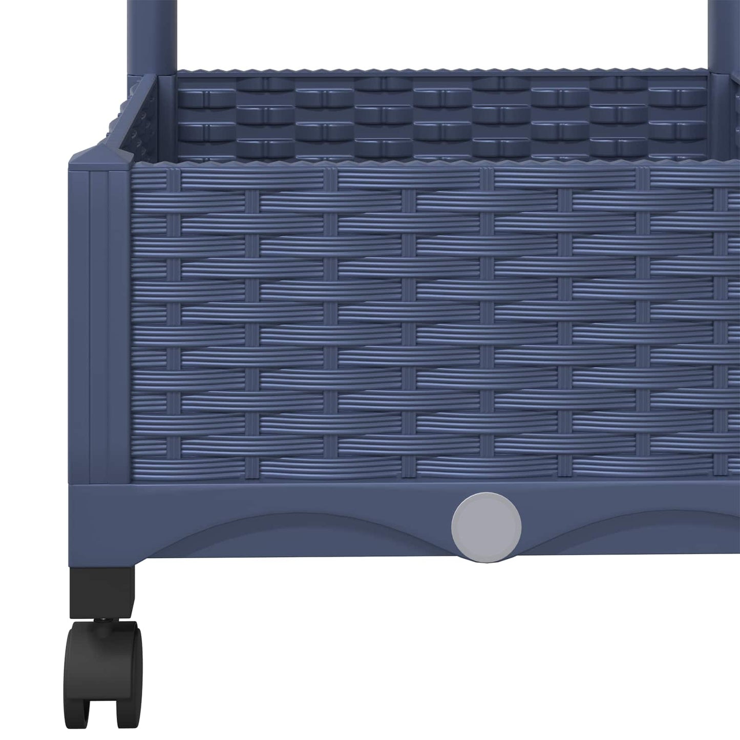 Garden Planter with Trellis&Wheels Blue Grey 80 x 40 x 131.5 cm