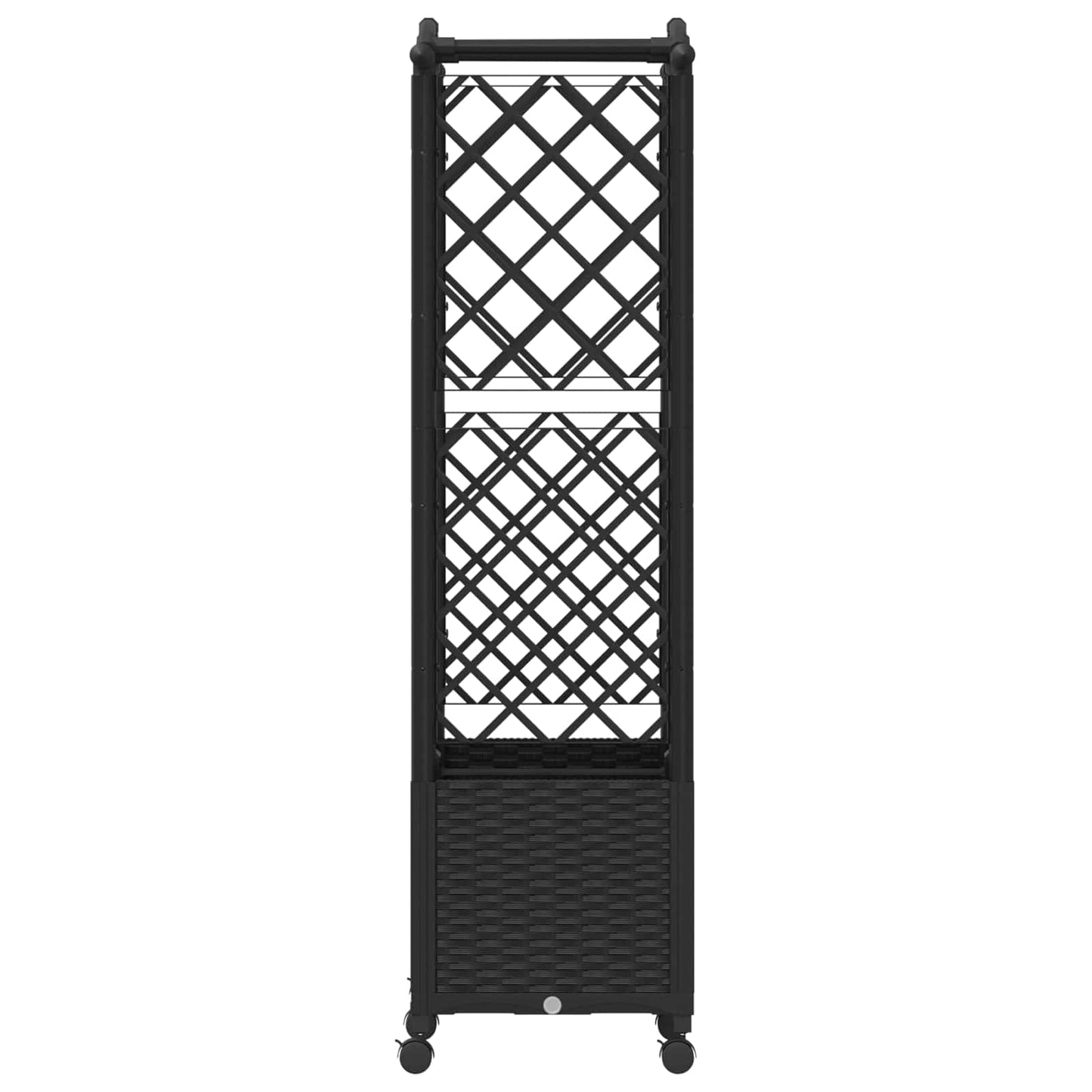 Raised Bed with Trellis and Roof Black 125 x 40 x 144 cm PP