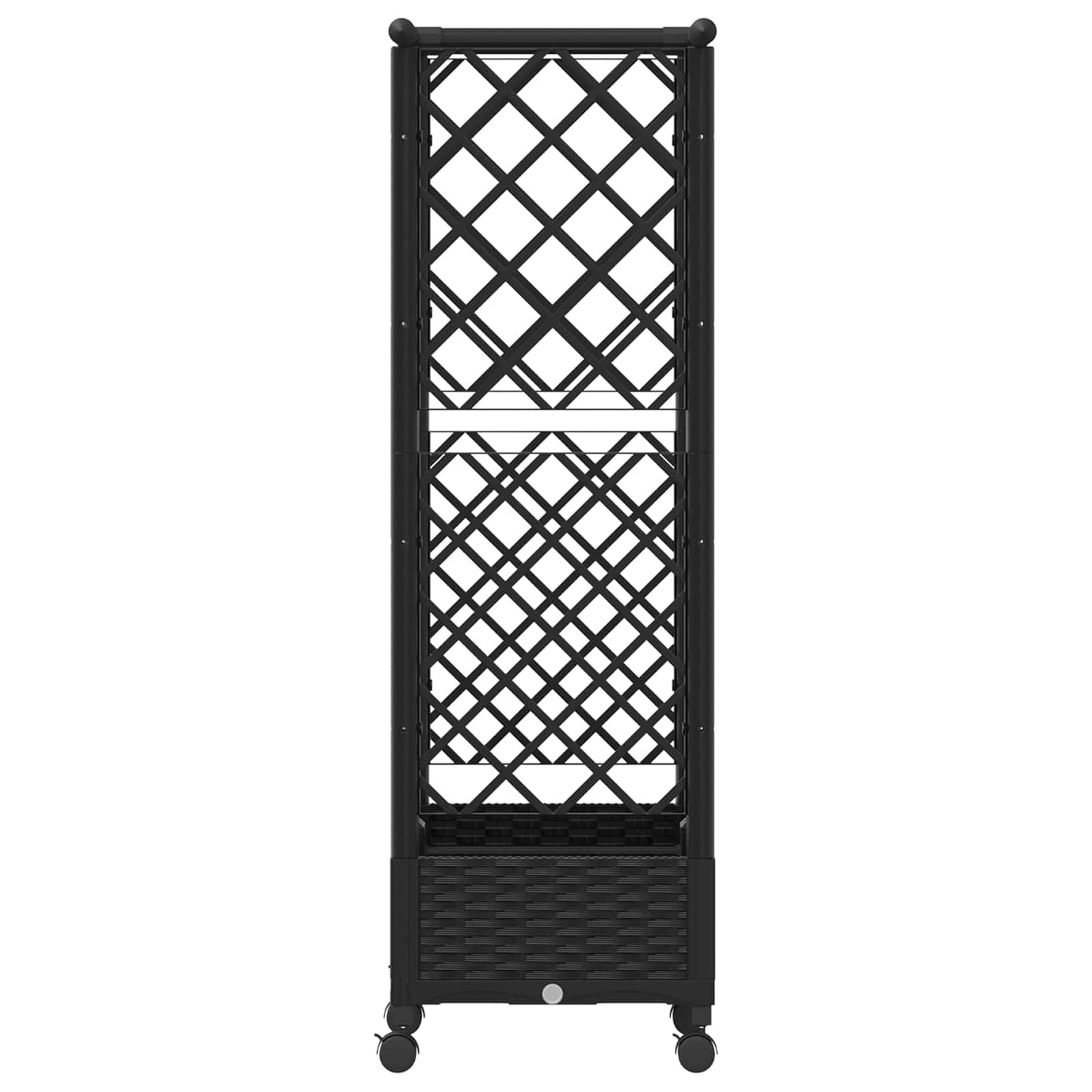 Raised Bed with Trellis and Roof Black 122.5 x 40 x 127 cm PP