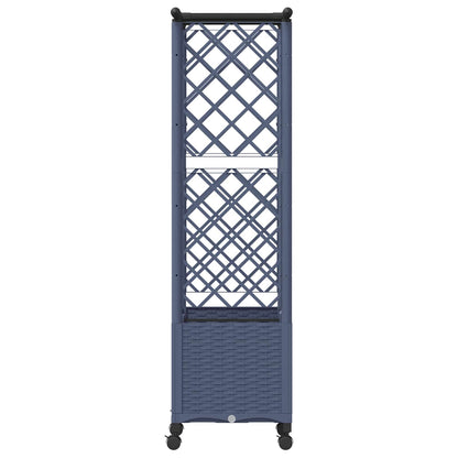 Raised Bed with Trellis and Roof Grey 124.5 x 40 x 142 cm PP