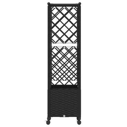 Raised Bed with Trellis and Roof Black 124 x 40 x 142 cm PP