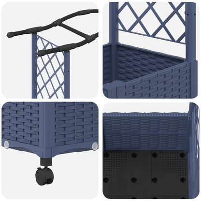 Raised Bed with Trellis and Roof Grey 169 x 40 x 129 cm PP