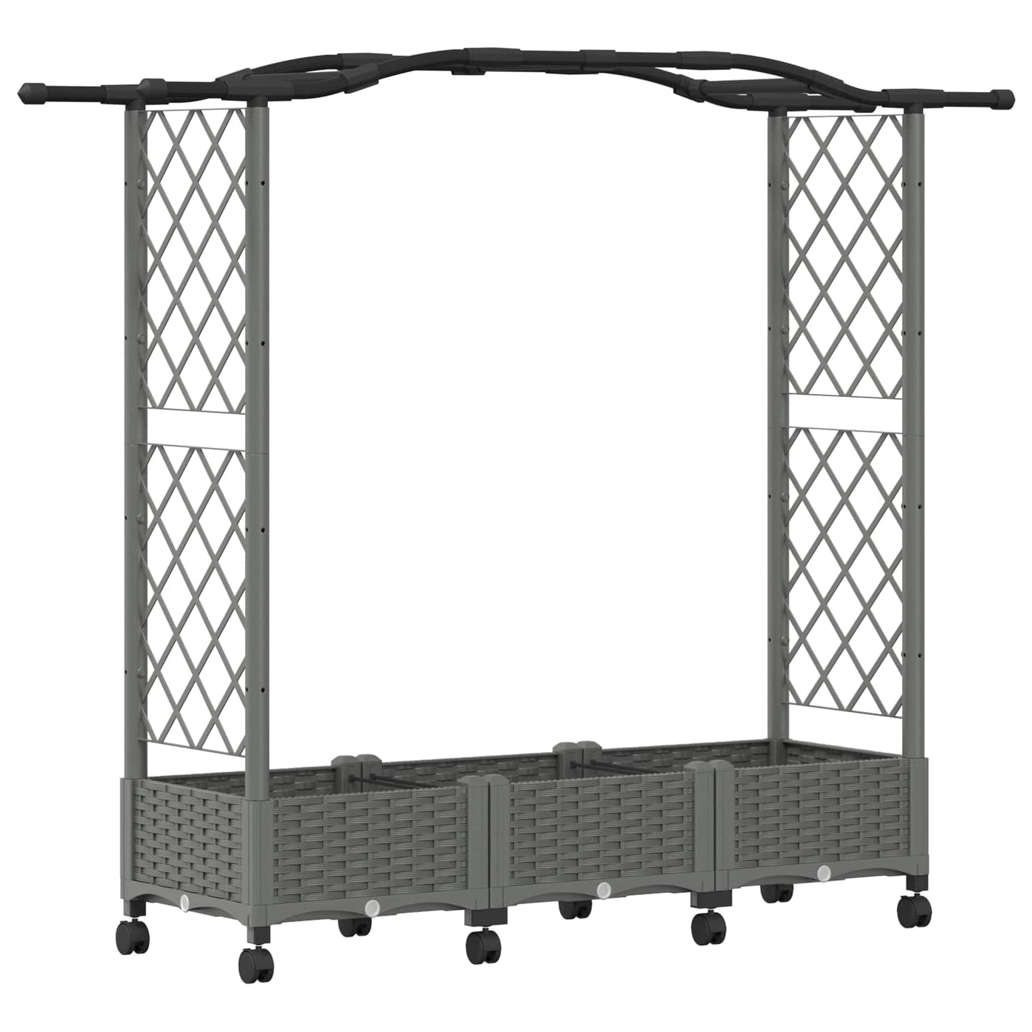 Raised Bed with Trellis and Roof Light Grey 169 x 40 x 129 cm