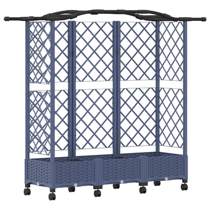 Raised Bed with Trellis and Roof Grey 163 x 40 x 129 cm PP