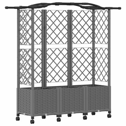 Raised Bed with Trellis and Roof Light Grey 163 x 40 x 144 cm