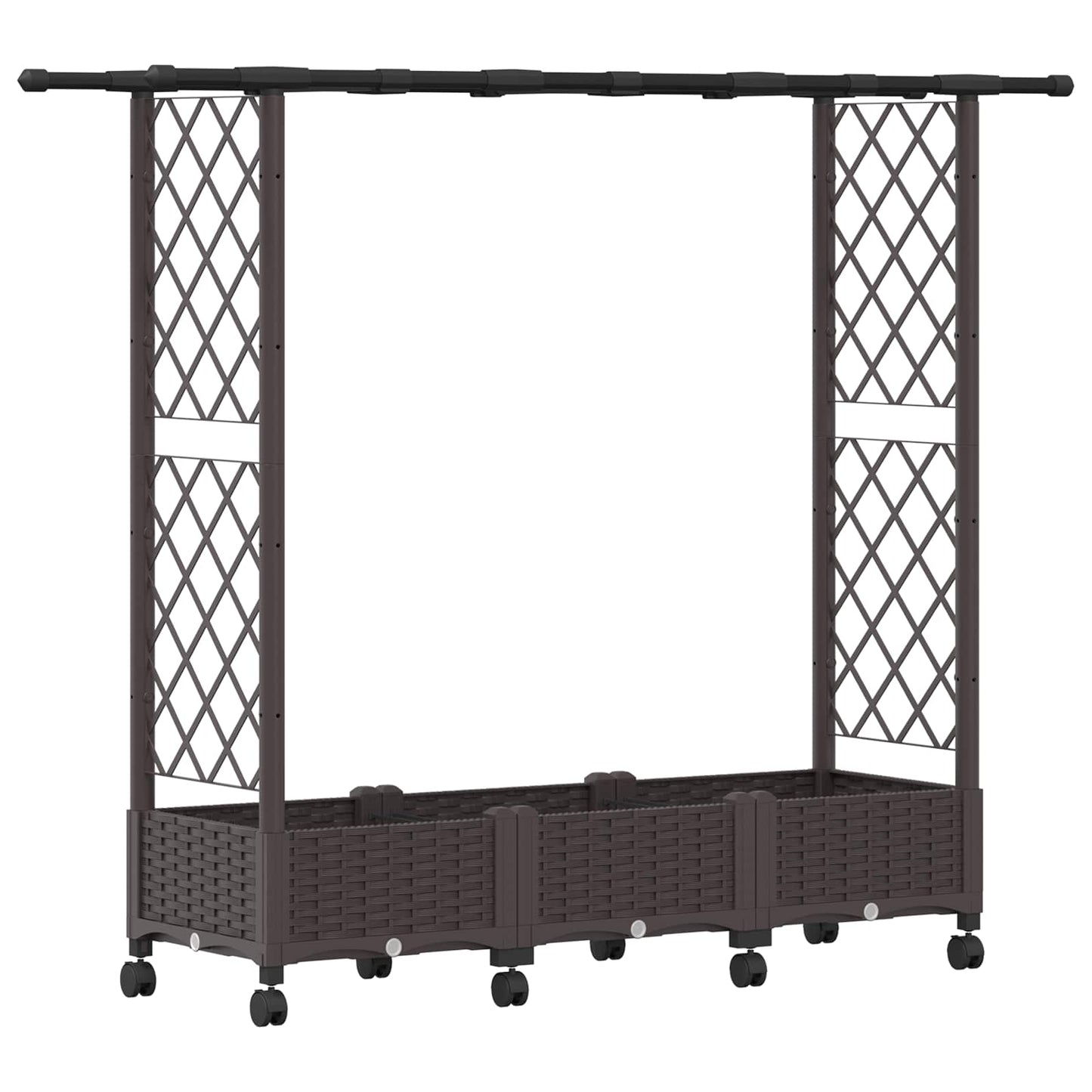 Raised Bed with Trellis and Roof Brown 164 x 40 x 127 cm PP