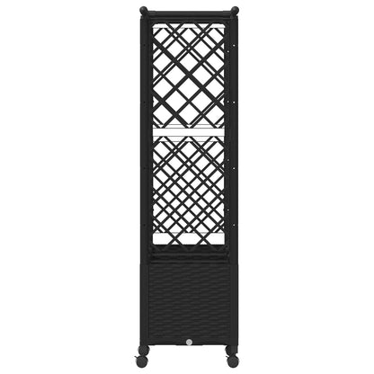 Raised Bed with Trellis and Roof Black 162.5 x 40 x 142 cm PP