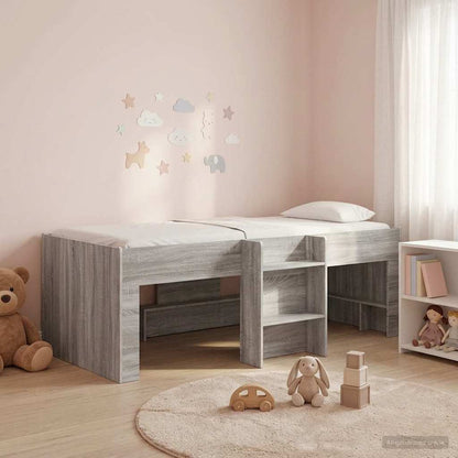 Kids'High Bed Frame 2 pcs Grey Sonoma 203 x 101.1 x 68.5 cm