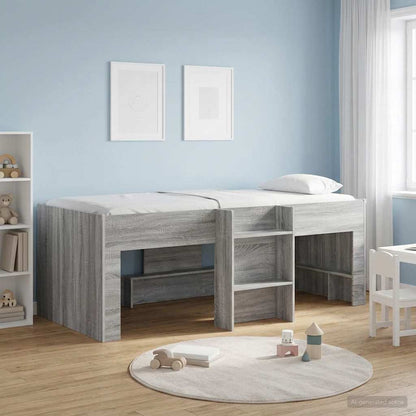 Kids'High Bed Frame 2 pcs Grey Sonoma 203 x 101.1 x 68.5 cm