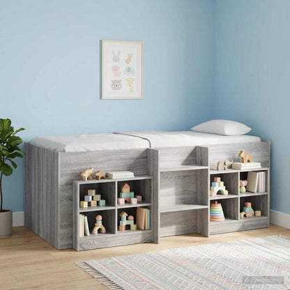 Kids'High Bed Frame Grey Sonoma 80 x 200 cm Engineered Wood