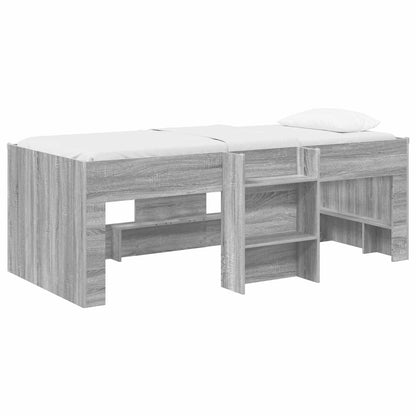 Kids'High Bed Frame 2 pcs Grey Sonoma 203 x 101.1 x 68.5 cm