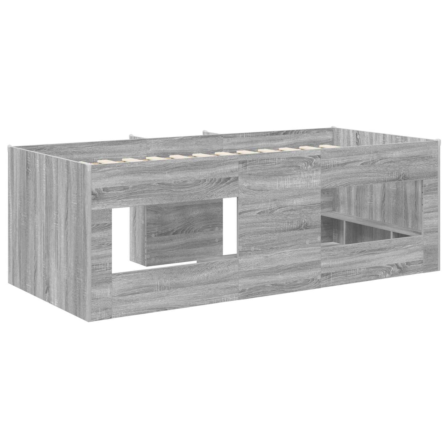 Kids'High Bed Frame 2 pcs Grey Sonoma 203 x 101.1 x 68.5 cm