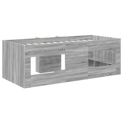 Kids'High Bed Frame 2 pcs Grey Sonoma 203 x 101.1 x 68.5 cm