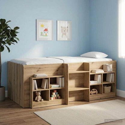 Kids'High Bed Frame Artisan Oak 80 x 200 cm Engineered Wood