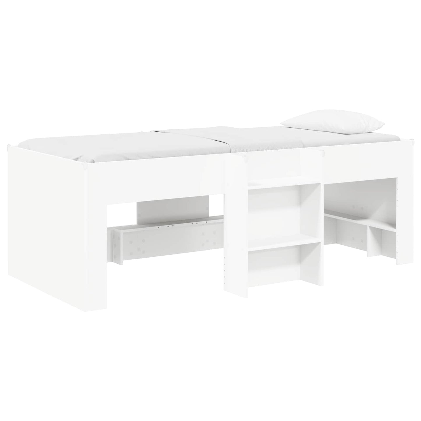 Kids'High Bed Frame 2 pcs White 90 x 200 cm Engineered Wood