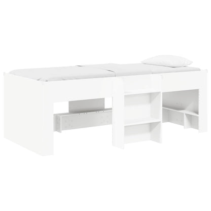 Kids'High Bed Frame 2 pcs White 90 x 200 cm Engineered Wood