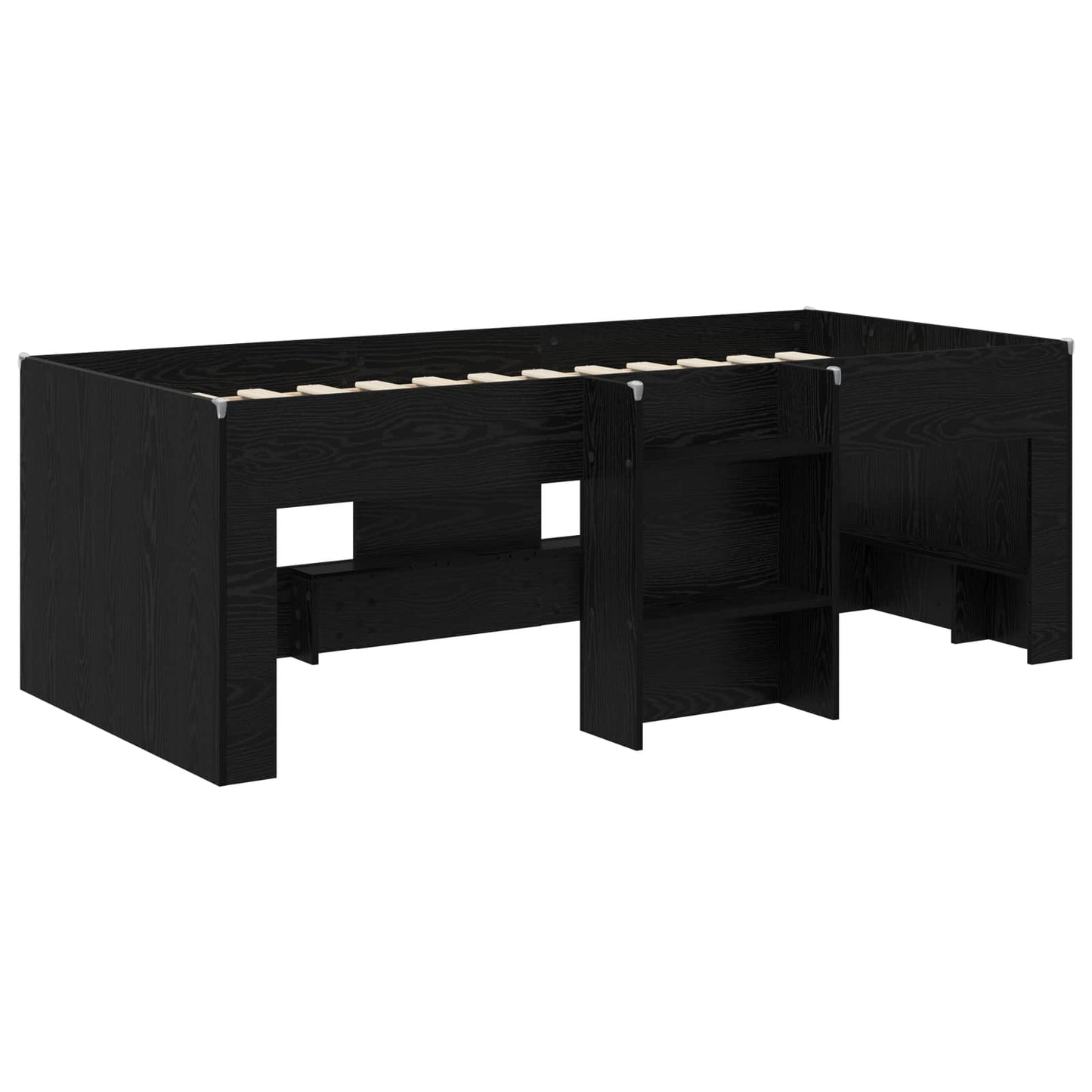 Kids'High Bed Frame 2 pcs Black Oak 90 x 200 cm
