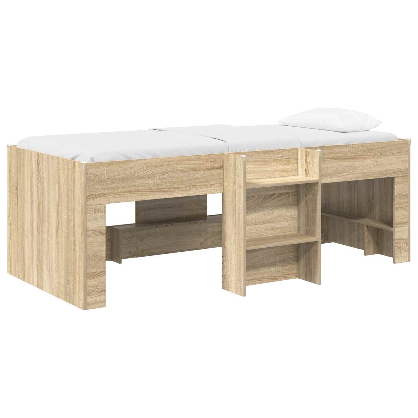 Kids'High Bed Frame Sonoma Oak 90 x 200 cm Engineered Wood