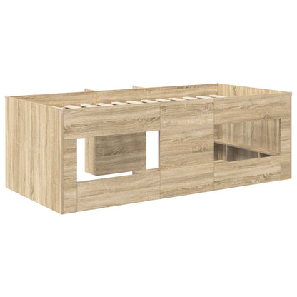 Kids'High Bed Frame Sonoma Oak 90 x 200 cm Engineered Wood