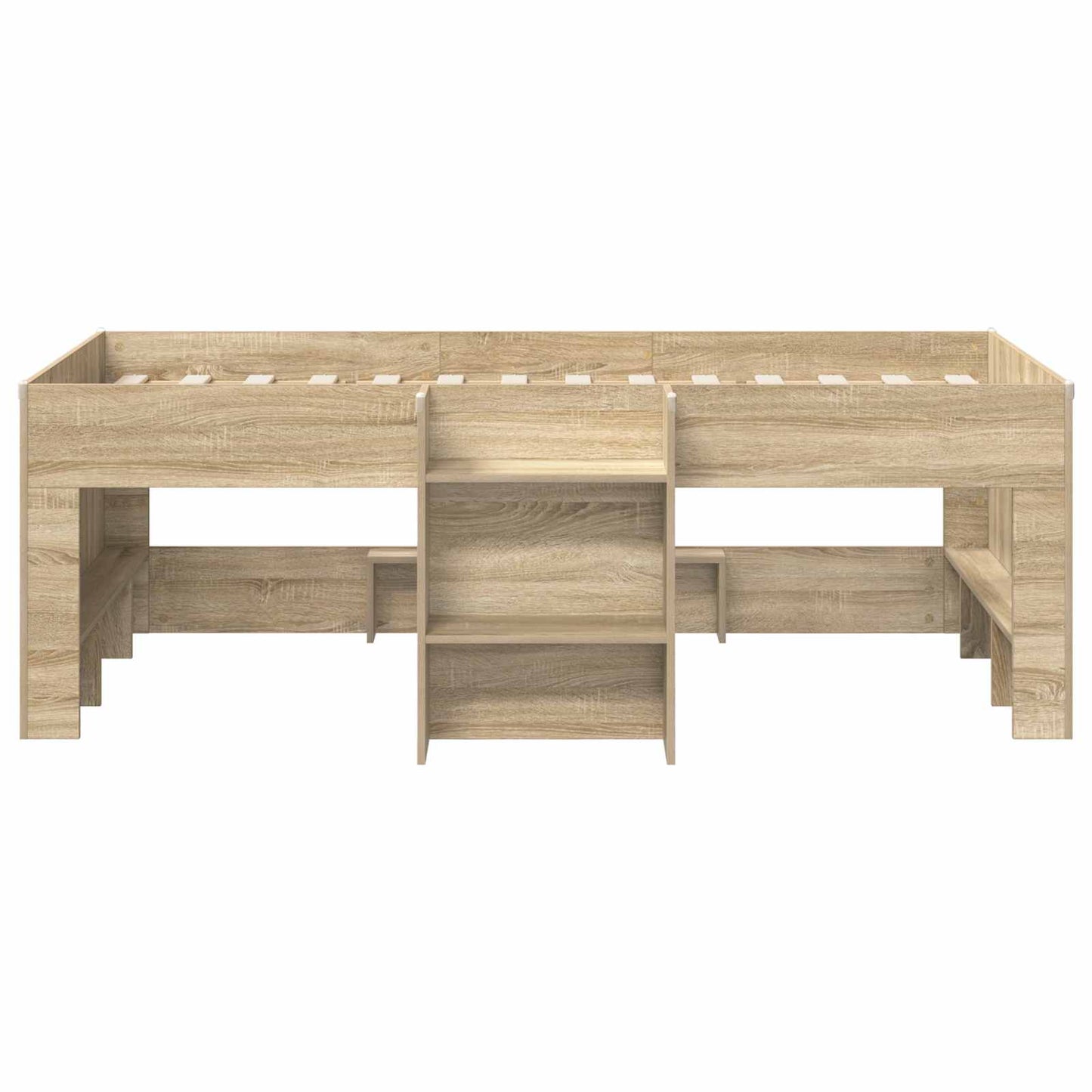 Kids'High Bed Frame Sonoma Oak 90 x 200 cm Engineered Wood