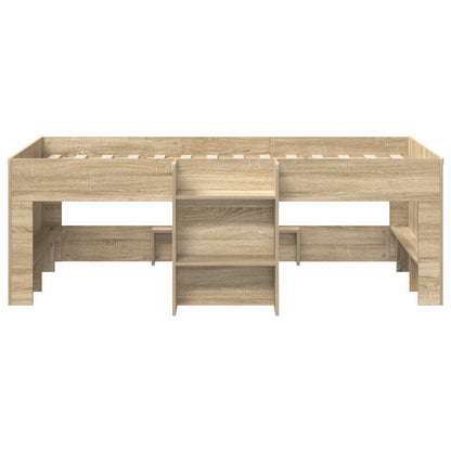Kids'High Bed Frame Sonoma Oak 90 x 200 cm Engineered Wood
