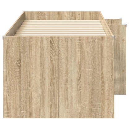 Kids'High Bed Frame Sonoma Oak 90 x 200 cm Engineered Wood