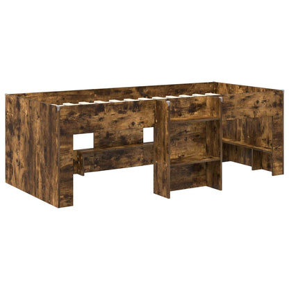 Kids'High Bed Frame 2 pcs Smoked Oak 90 x 200 cm