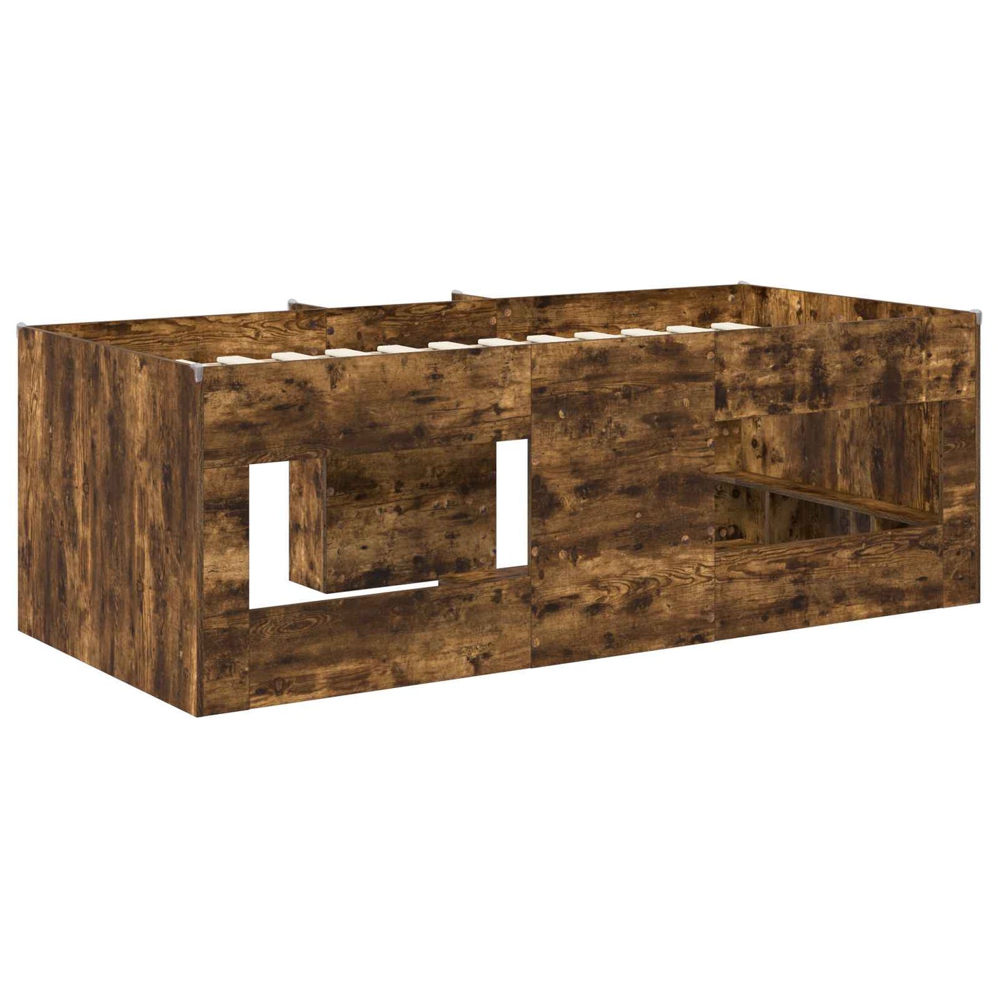 Kids'High Bed Frame 2 pcs Smoked Oak 90 x 200 cm