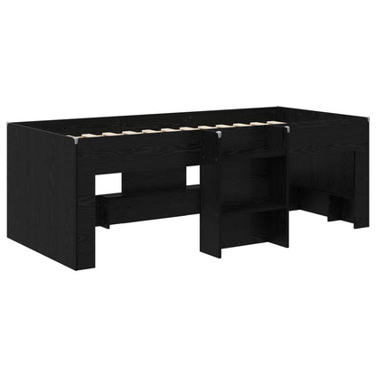 Kids'High Bed Frame 2 pcs Black Oak 98.5 x 200 cm