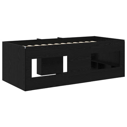 Kids'High Bed Frame 2 pcs Black Oak 98.5 x 200 cm