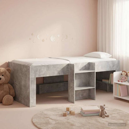 Kids'High Bed Frame 2 pcs Concrete Grey 98.5 x 200 cm
