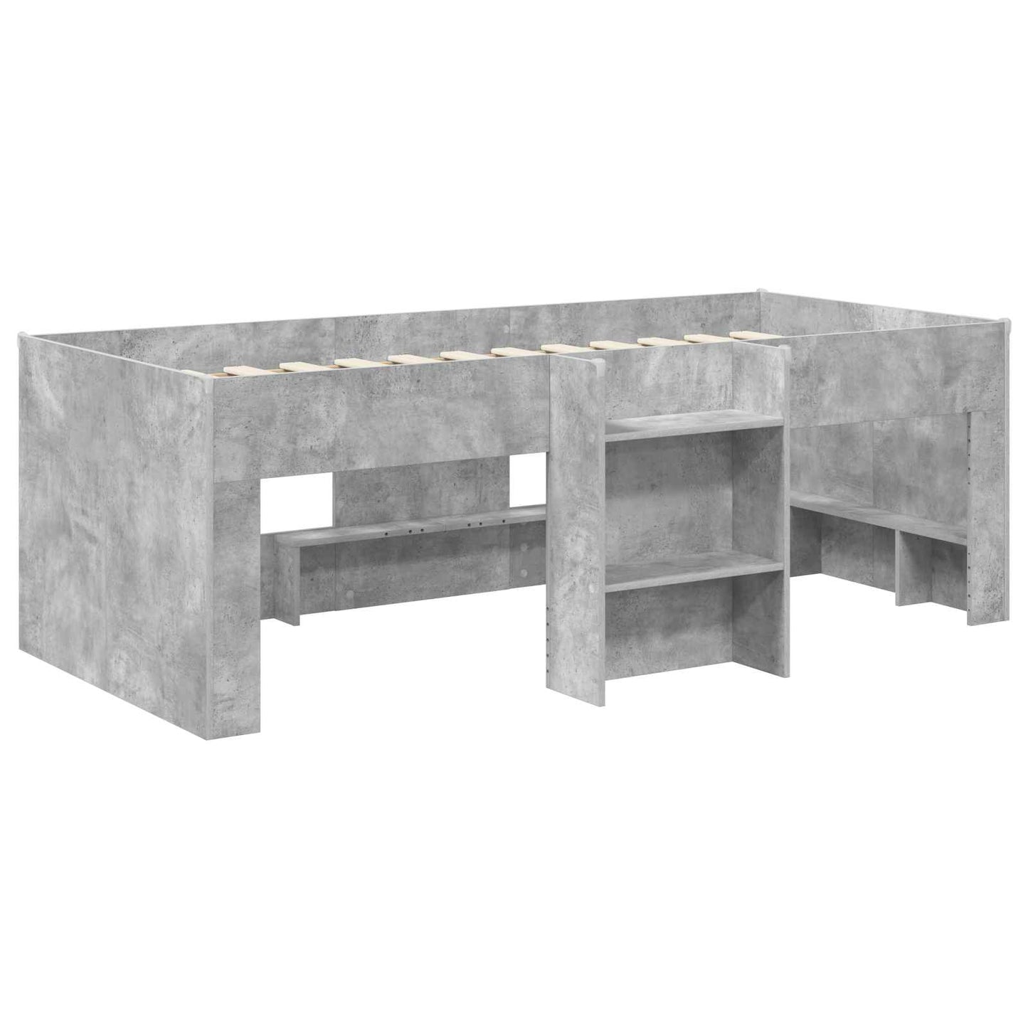 Kids'High Bed Frame 2 pcs Concrete Grey 98.5 x 200 cm