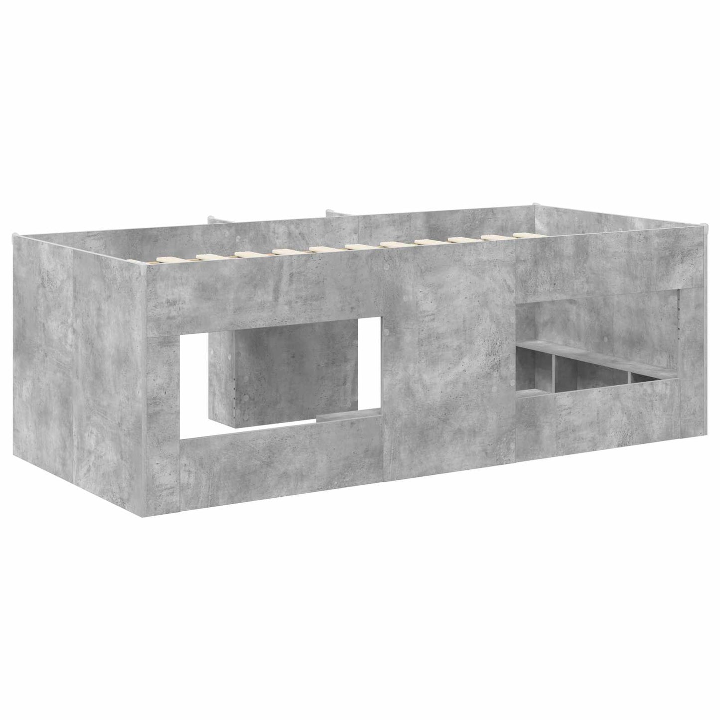 Kids'High Bed Frame 2 pcs Concrete Grey 98.5 x 200 cm