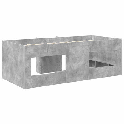 Kids'High Bed Frame 2 pcs Concrete Grey 98.5 x 200 cm