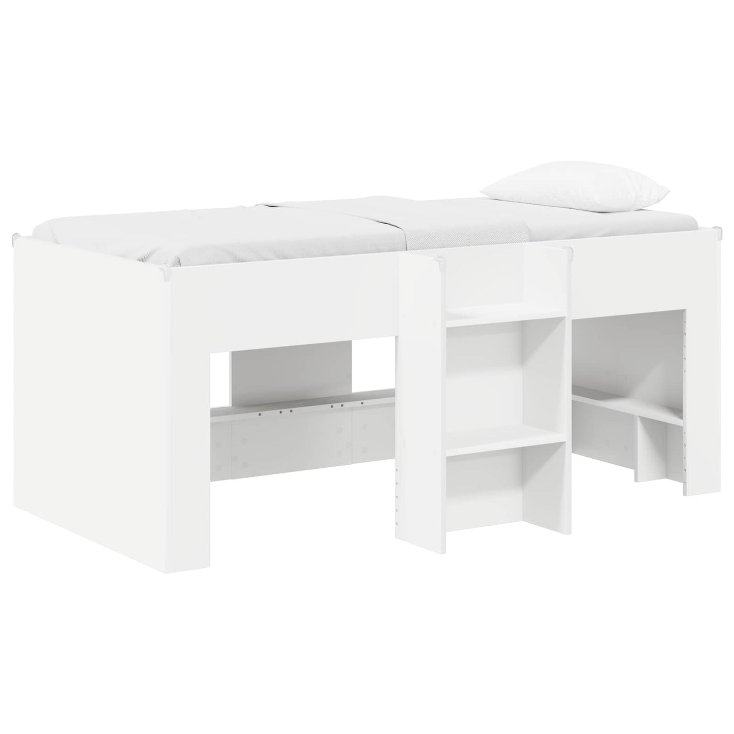 Kids'High Bed Frame 2 pcs White 163 x 101.1 x 68.5 cm