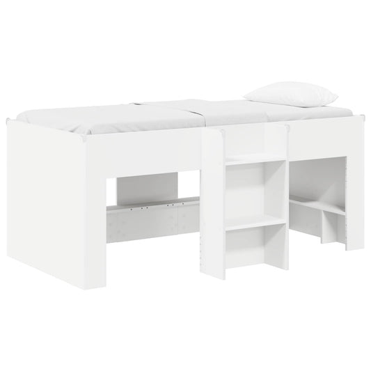 Kids'High Bed Frame White 80 x 160 cm Engineered Wood