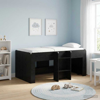 Kids'High Bed Frame 2 pcs Black Oak 163 x 101.1 x 68.5 cm