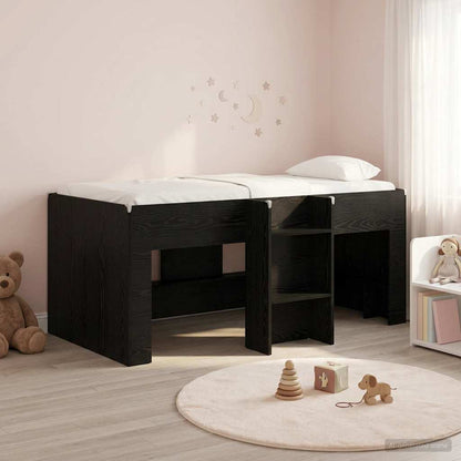 Kids'High Bed Frame 2 pcs Black Oak 163 x 101.1 x 68.5 cm