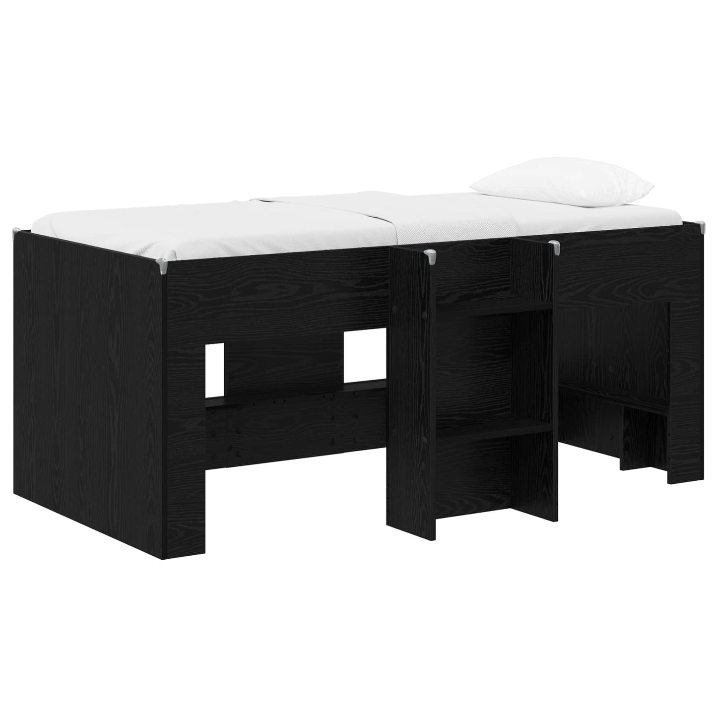 Kids'High Bed Frame 2 pcs Black Oak 163 x 101.1 x 68.5 cm