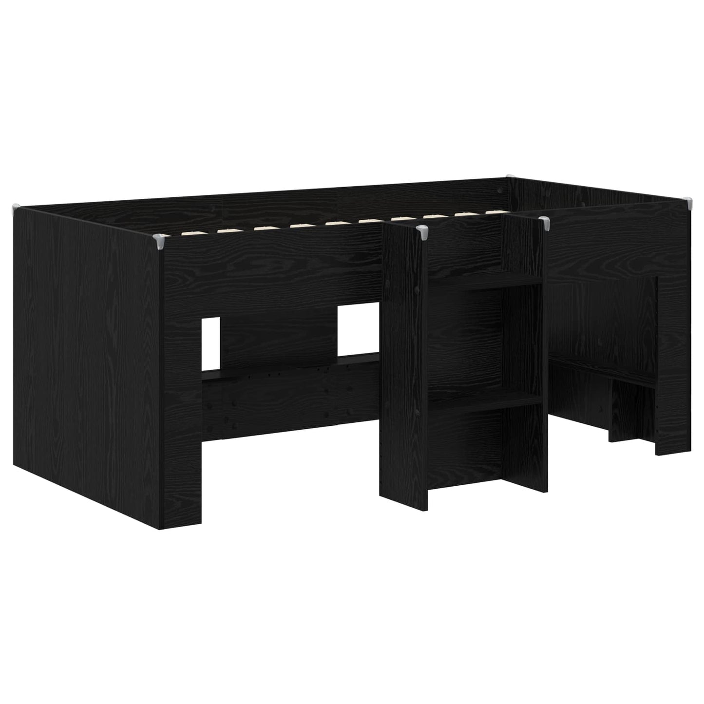Kids'High Bed Frame 2 pcs Black Oak 163 x 101.1 x 68.5 cm