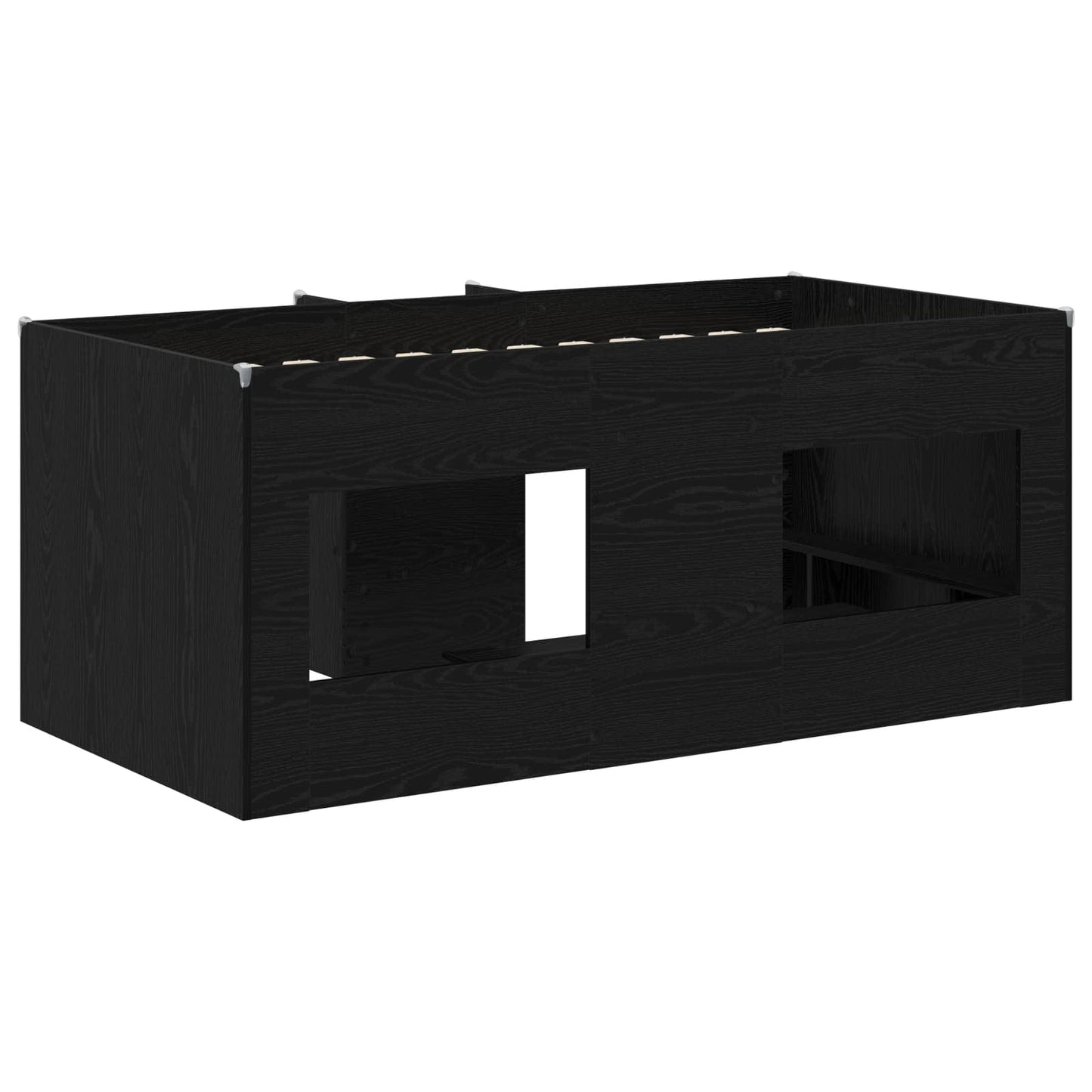 Kids'High Bed Frame 2 pcs Black Oak 163 x 101.1 x 68.5 cm