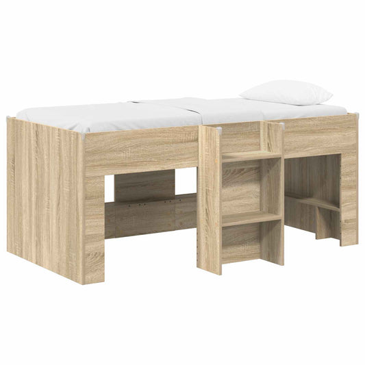 Kids'High Bed Frame Sonoma Oak 80 x 160 cm Engineered Wood
